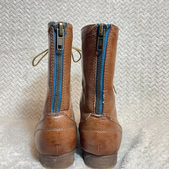 Madden Girl Gavinn Brown Lace Up Cottagecore Boots with Back Zip Size 11 - Picture 3 of 10